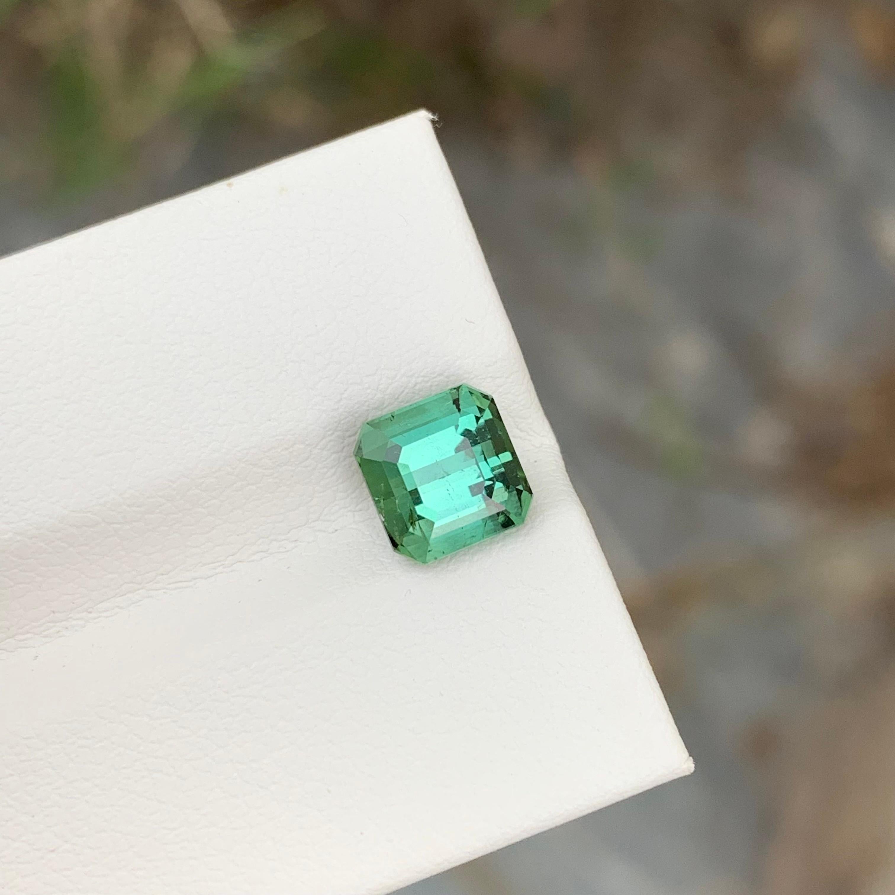 Cushion Cut 2.45 Carat Natural Loose Green Tourmaline Cushion Shape Gem For Jewellery  For Sale