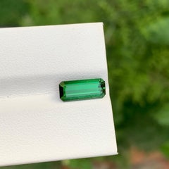 2.45 Carat Natural Loose Green Tourmaline Long Emerald Shape Gem For Necklace