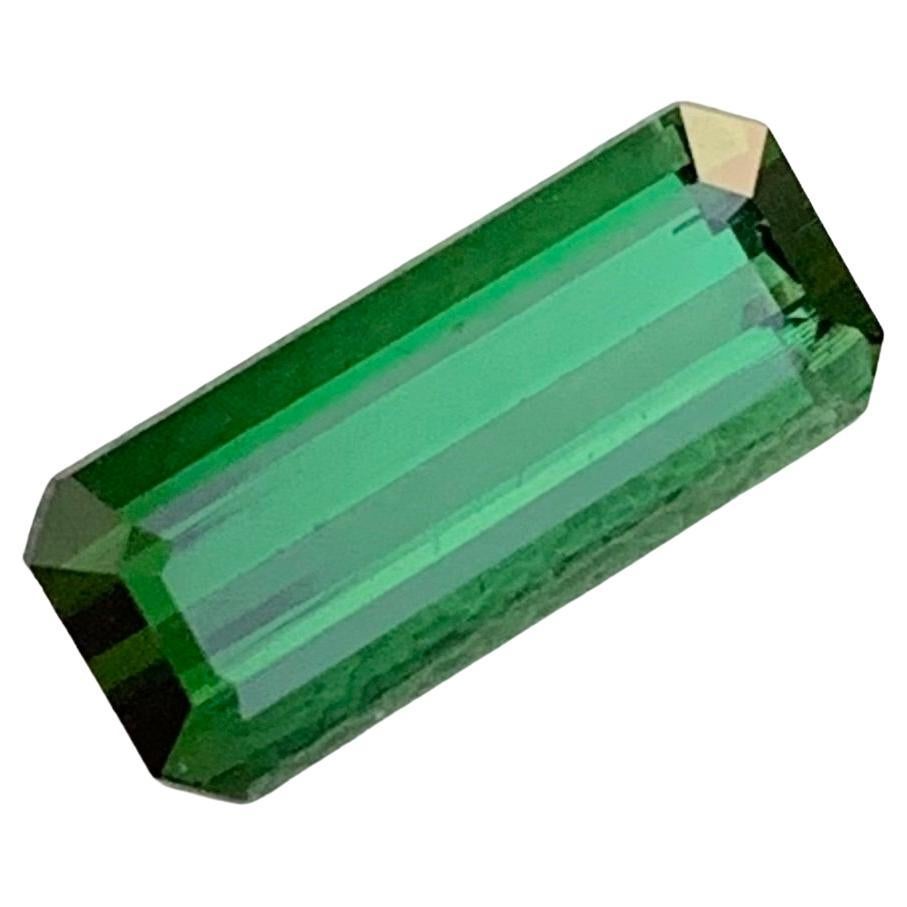 2.45 Carat Natural Loose Green Tourmaline Long Emerald Shape Gem For Necklace