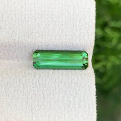 2.45 Carat Natural Loose Green Tourmaline Stone Emerald Cut Afghan Gemstone