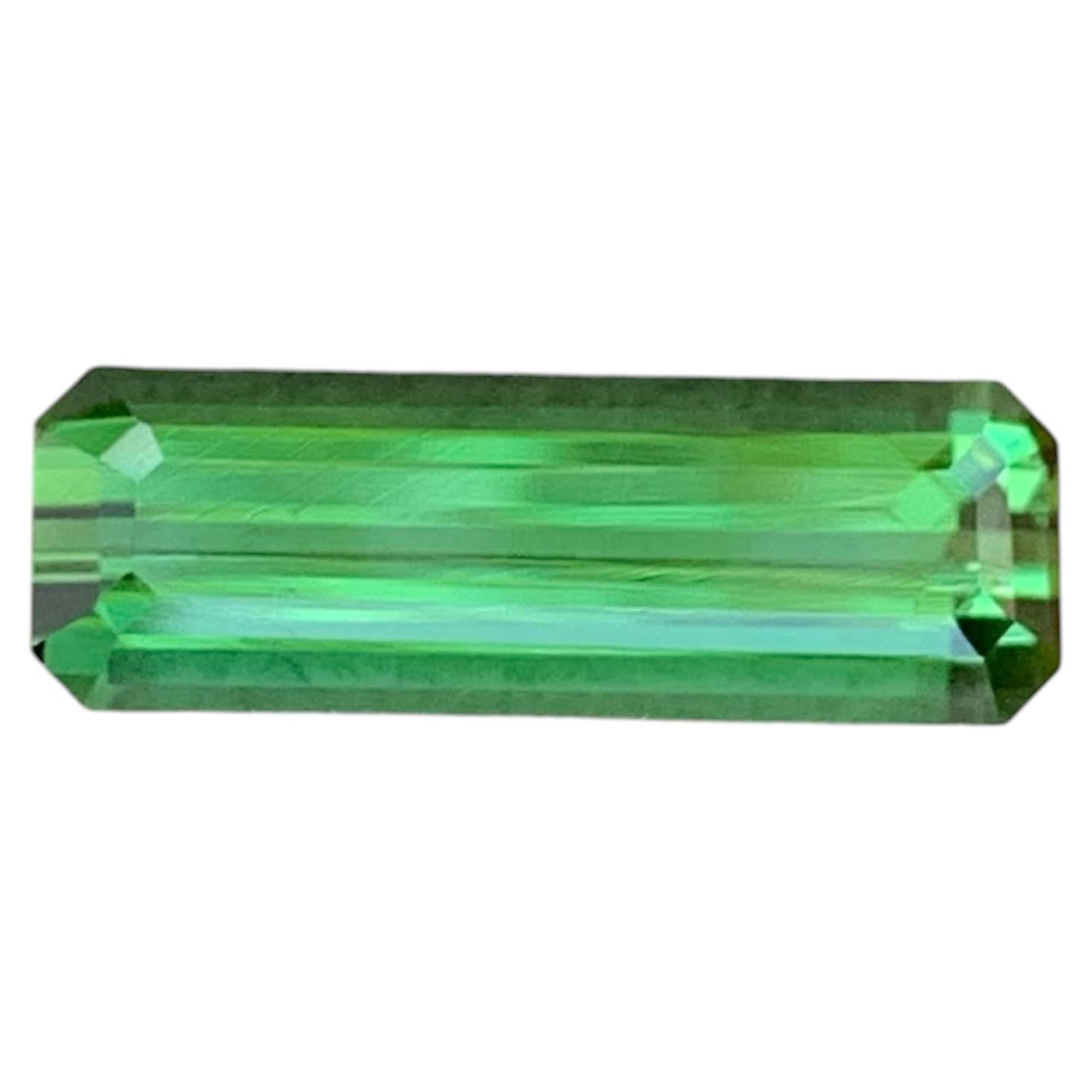 2.45 Carat Natural Loose Green Tourmaline Stone Emerald Cut Afghan Gemstone