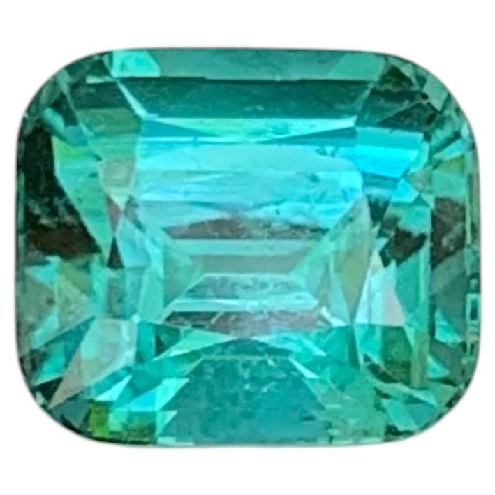 2.45 Carat Natural Loose Lagoon Blue Tourmaline Cushion Cut Afghan Gemstone For Sale