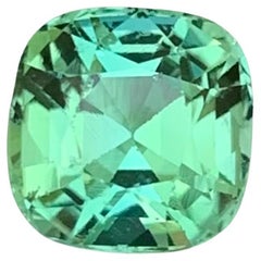 2.45 Carat Natural Loose Mint Green Tourmaline Cushion Shape Gem