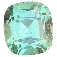 2.45 Carat Natural Loose Mint Tourmaline Cushion Shape Gem For Jewellery