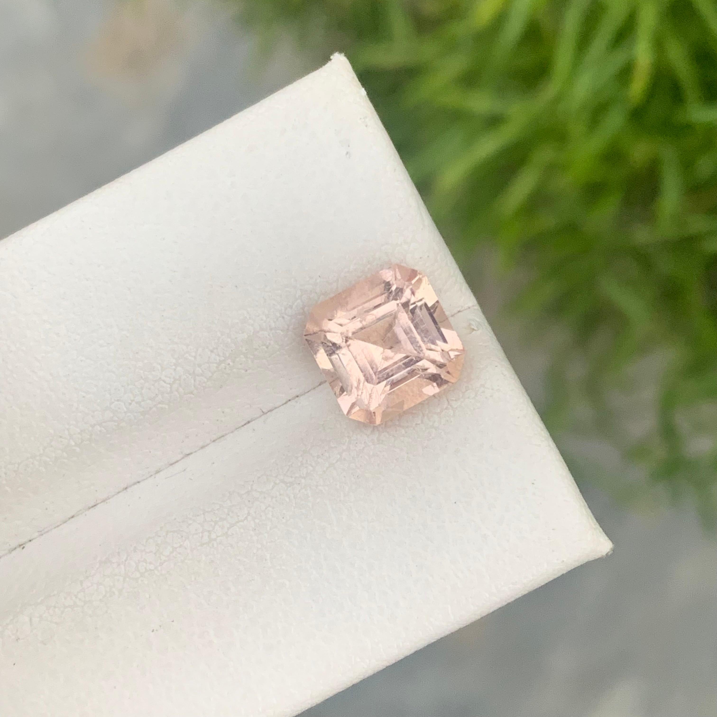 Gemstone Type : Morganite
Weight : 2.45 Carats
Dimensions : 7.7x7.6x6 Mm
Origin : Brazil
Clarity : Included
Shape: Asscher Cut
Color: Peach
Certificate: On Demand
Morganite is believed to bring healing, compassion and promise to those who wear it.