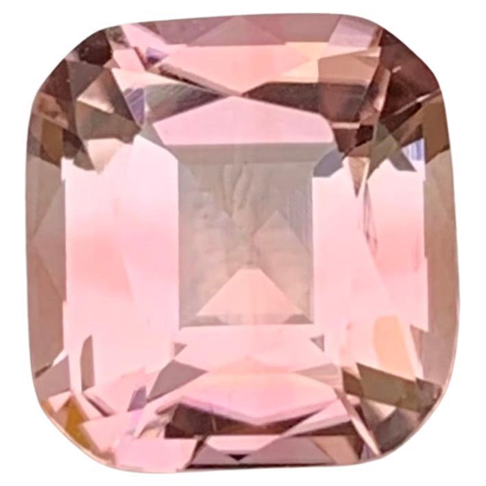 2.45 Carat Natural Loose Peachy Pink Tourmaline Cushion Shape Gem