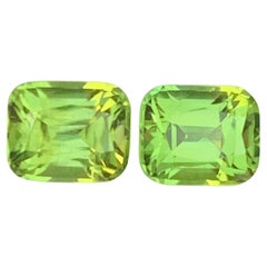 2.45 Carat Natural Loose Peridot Pair Cushion Shape Gemstone