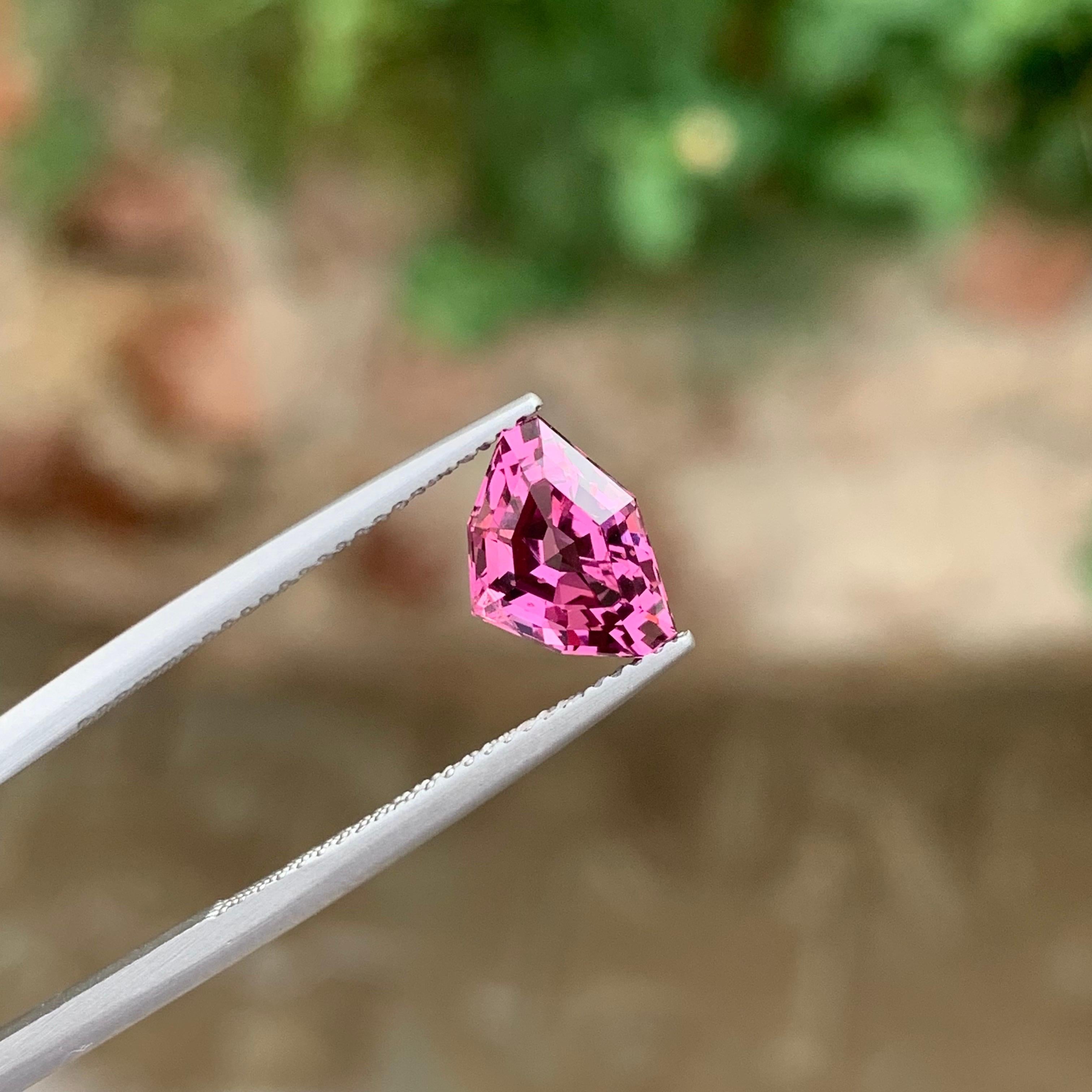 Faceted Pink Spinel

Weight: 2.45 Carat
Dimension: 7.4 x 9.8 x 5.3 Mm
Colour: Pink
Origin: Tanzania
Shape: Bat Shaped 
Treatment: Non
Certificate: On Customer Demand

Pink spinel is a captivating and vibrant gemstone known for its brilliant luster
