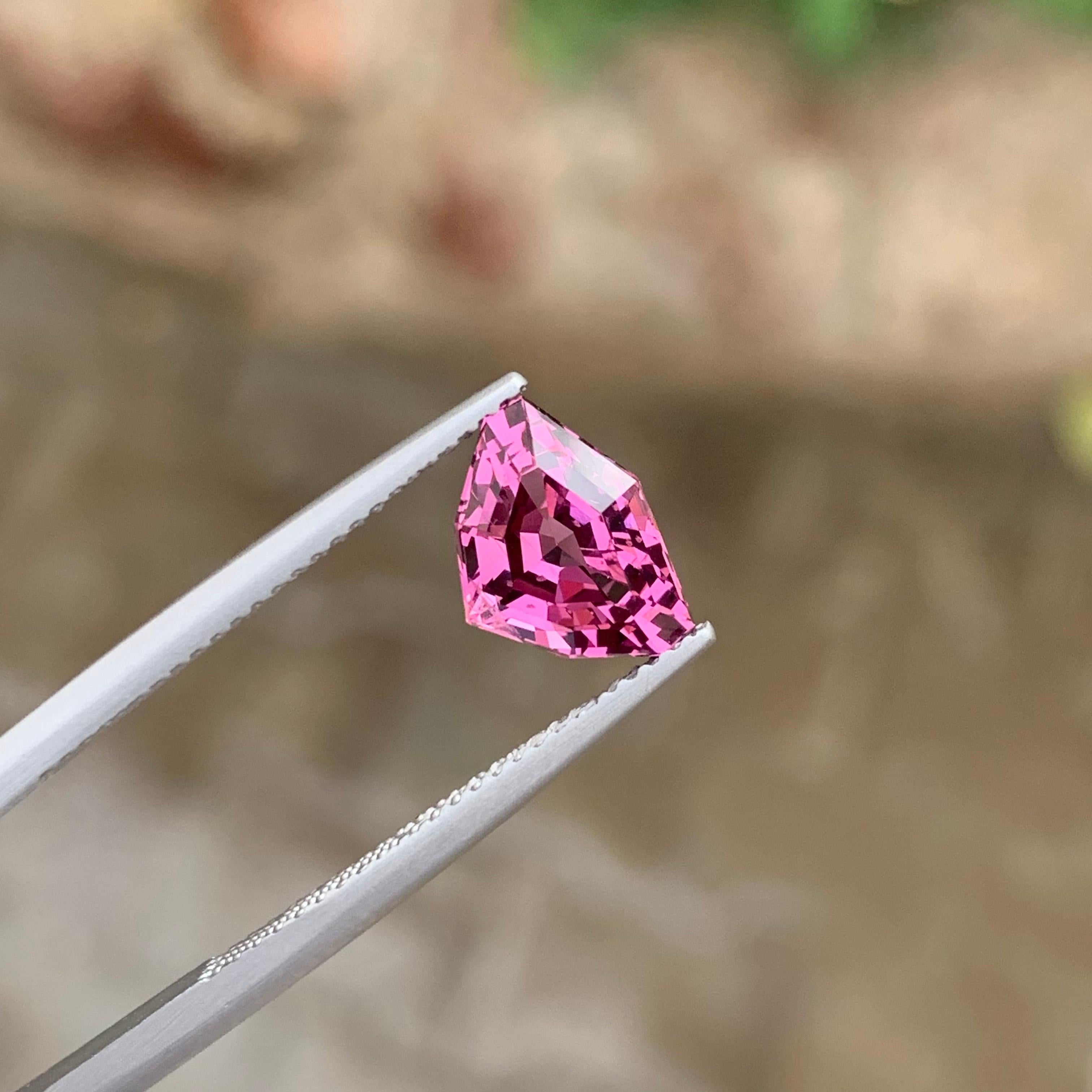 Arts and Crafts 2.45 Carat Natural Loose Pink Spinel Bat Shape Gemstone From Tanzania For Sale