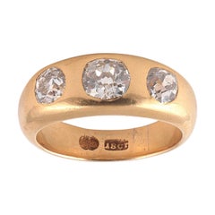 2.45 Carat Old European Cut Diamond Gypsy Ring, 1900s