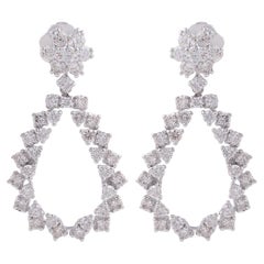 Boucles d'oreilles pendantes en diamant de 2,45 carats, pureté SI, couleur HI, en or blanc 14k