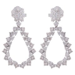 2.45 Carat SI Clarity HI Color Diamond Dangle Earrings 14k White Gold Jewelry