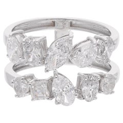 2.45 Carat SI Clarity HI Color Marquise Pear Diamond Ring 18 Karat White Gold