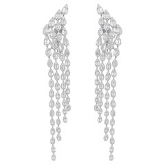 2.45 Carat SI/H Baguette Diamond Chandelier Earrings 18 Karat White Gold Jewelry
