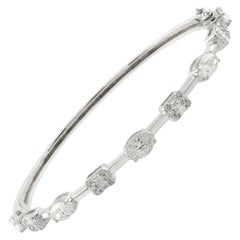 Pulsera de racimo de diamantes SI/H de 2,45 quilates Joyas de oro blanco de 14 quilates