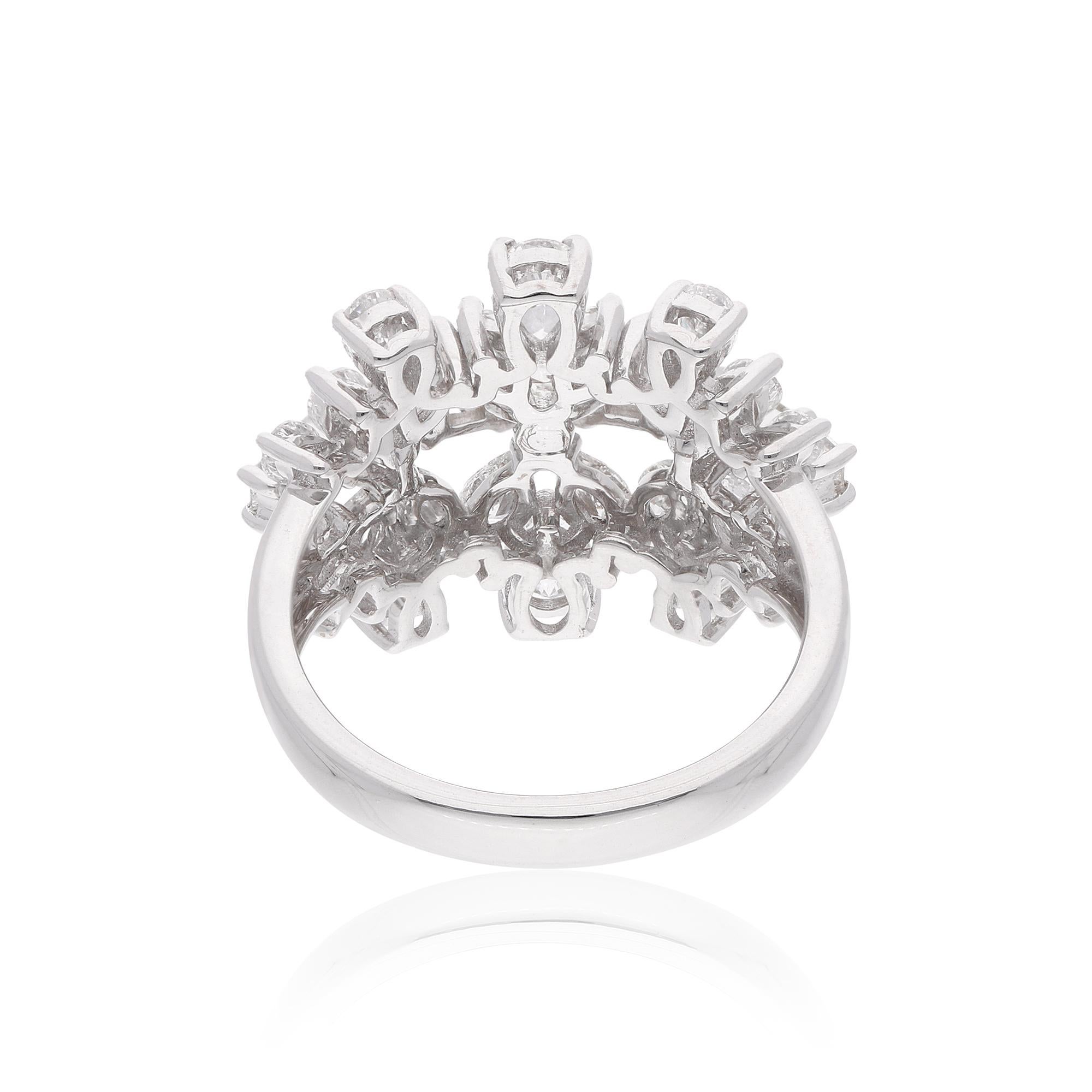 2.45 Carat SI/HI Princess Cut Diamond Cocktail Ring 14 Karat White Gold Jewelry For Sale 1