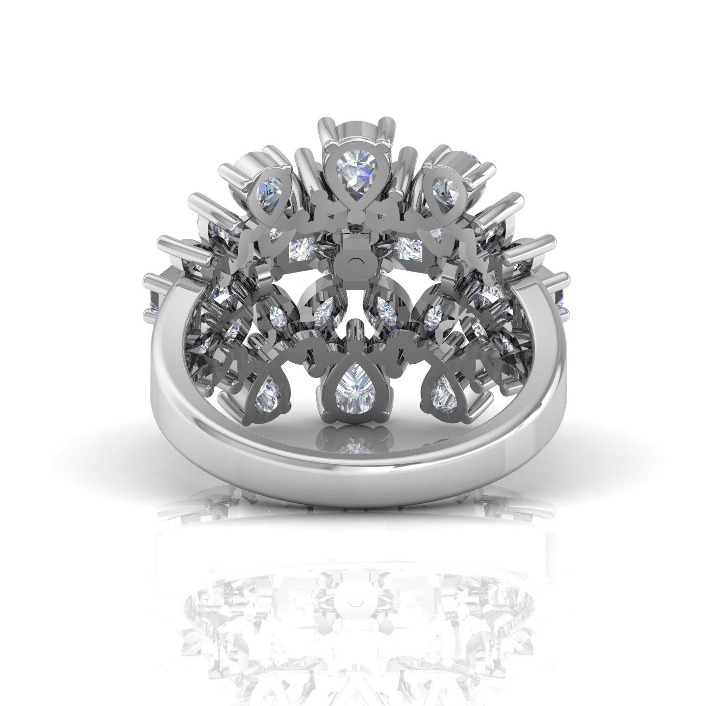 2,45 Karat SI/HI Diamant-Cocktailring mit Prinzessinnenschliff aus 14 Karat Weißgold im Angebot 3