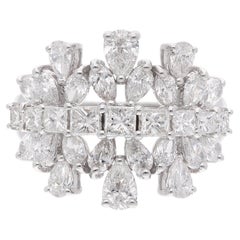 2,45 Karat SI/HI Diamant-Cocktailring mit Prinzessinnenschliff aus 14 Karat Weißgold
