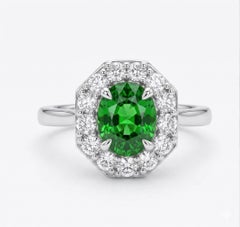 2,45 Karat Tsavorit Diamant Cocktail Ring 14K