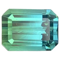 2,45 Karat Natürlicher zweifarbiger Turmalin Edelstein im Smaragdschliff