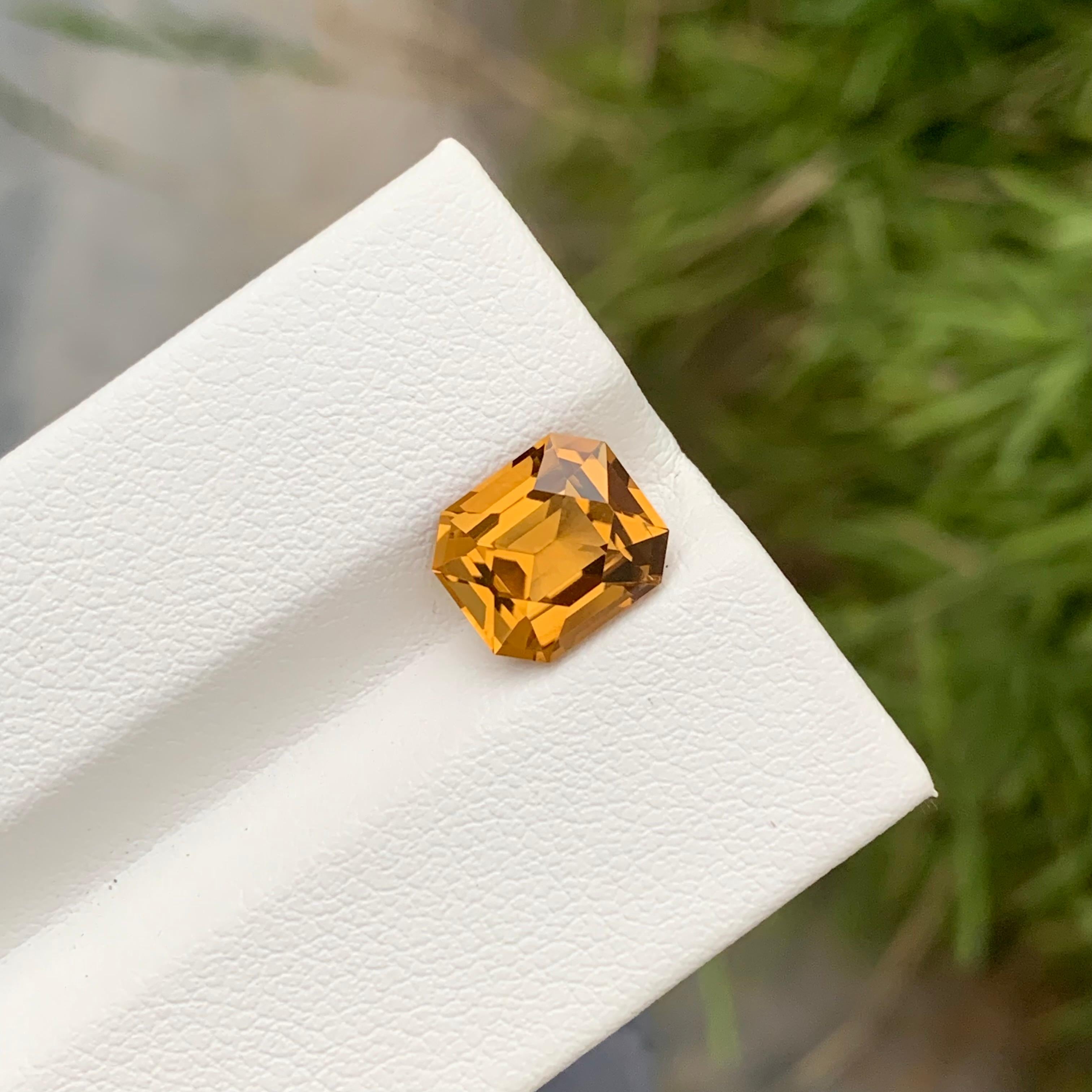 2.45 Carats Natural Loose Citrine Emerald Shape Gem From Earth Mine  For Sale 1