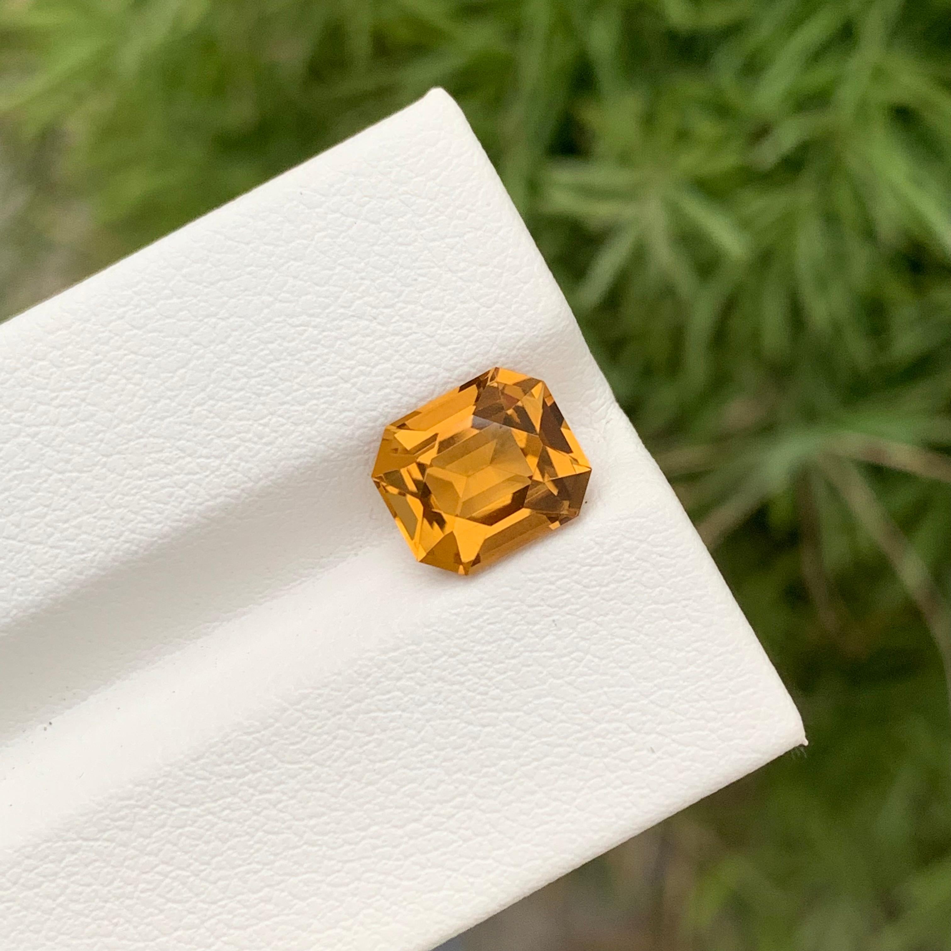 2.45 Carats Natural Loose Citrine Emerald Shape Gem From Earth Mine  For Sale 2
