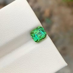 2.45 Carats Natural Loose Mintgreen Tourmaline With Lagoon Shade Cushion Cut