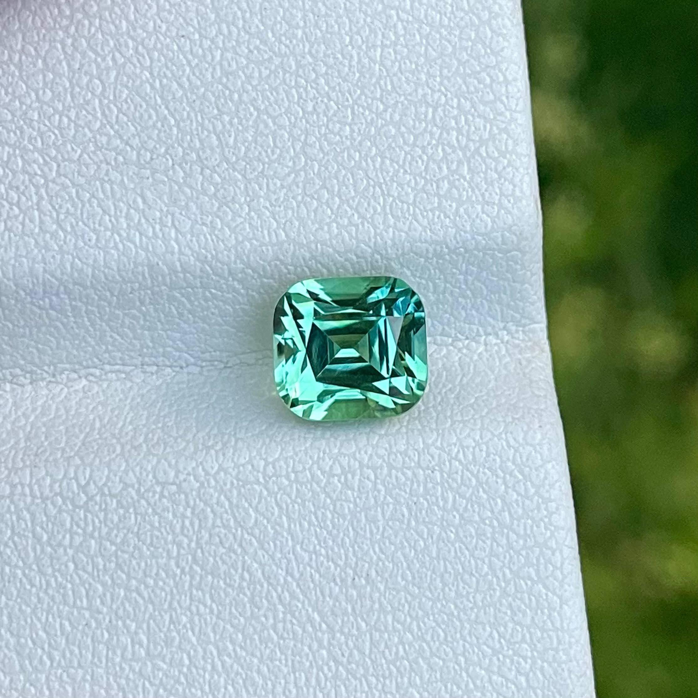 Gewicht 2,45 Karat 
Abmessungen 7,2x6,7x6,3 mm
Behandlung keine 
Herkunft Afghanistan 
Klarheit Auge sauber 
Kissen formen 
Fancy Kissen schneiden 



Der 2.45 Karat schwere Sea Form Turmalin, ein Edelstein im Kissenschliff, der aus den berühmten