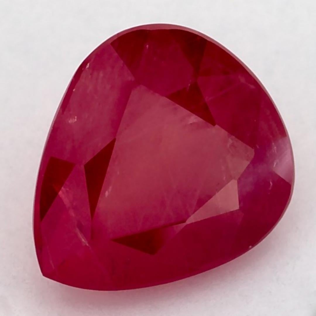 Taille poire 2.45 Ct Ruby Pear Loose Gemstone (pierre précieuse en vrac) en vente