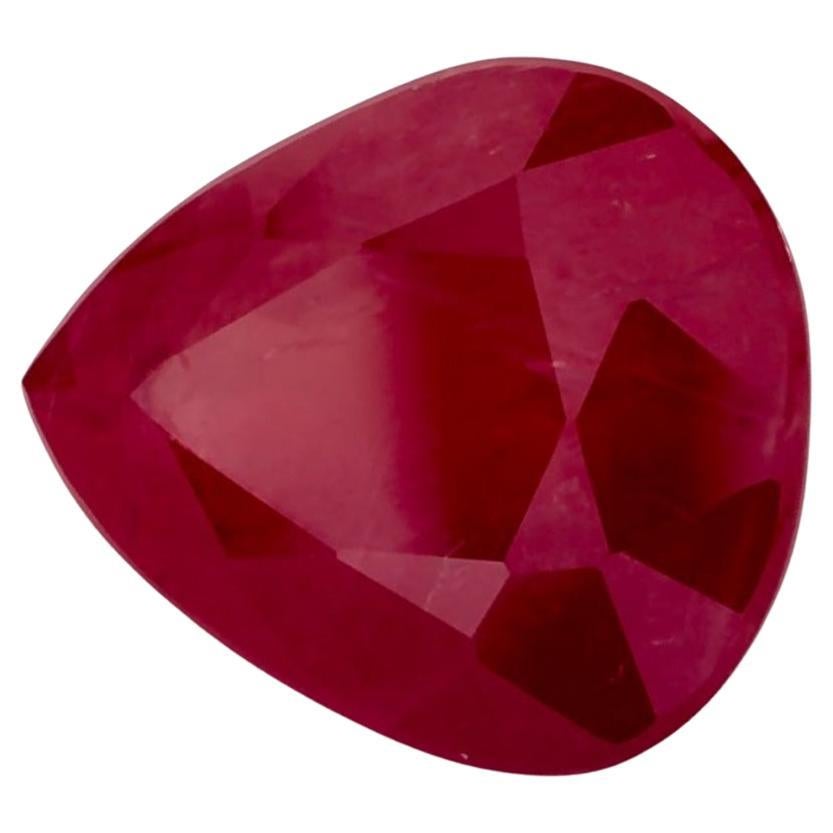 2.45 Ct Ruby Pear Loose Gemstone