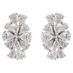 Orecchini di diamanti a pera da 2,45 carati SI Clarity HI Color Gioielli in oro bianco 18 carati