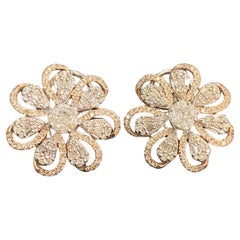 2.45 Cts F/VS1 Marquise Princess Baguette Round Diamonds Stud Earrings 14K Gold