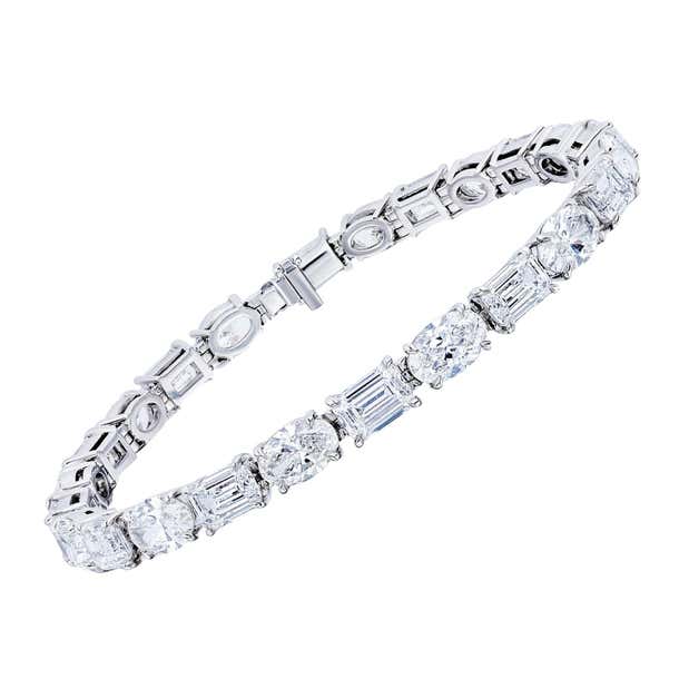 24.50 Carat Oval and Emerald Cut Diamond Bracelet For Sale at 1stDibs ...