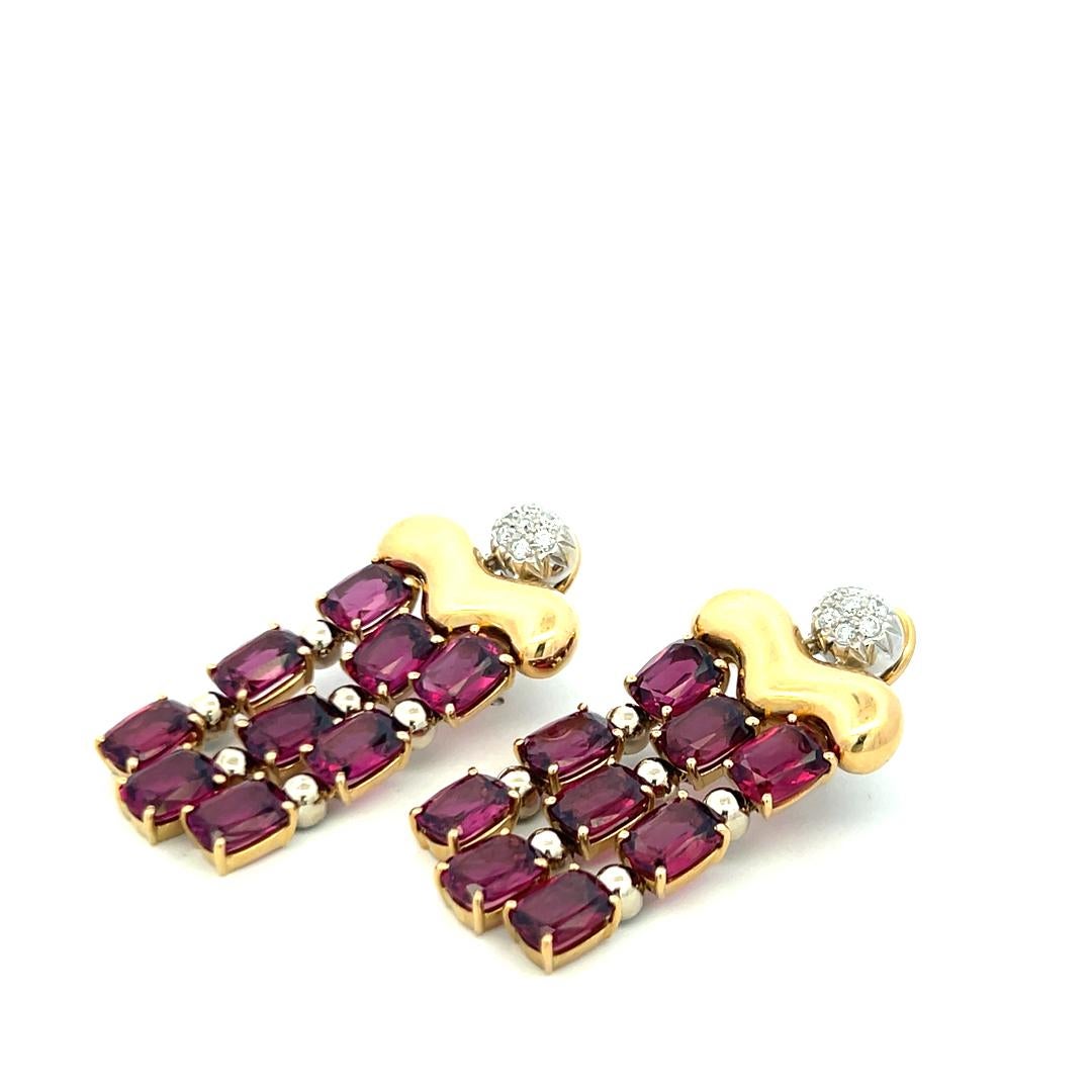 24,50 Karat A. Rube 0,30 Karat runder Brillantdiamant 18K YG baumelnde Ohrringe im Angebot 5