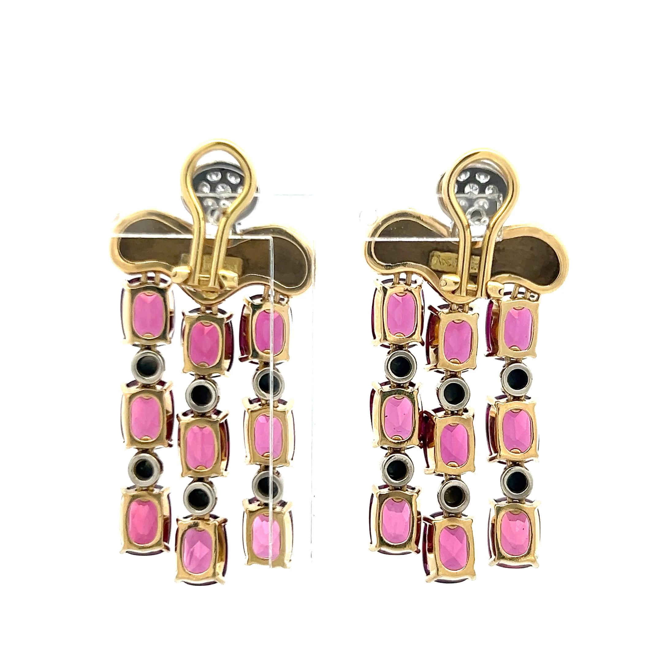 24,50 Karat A. Rube 0,30 Karat runder Brillantdiamant 18K YG baumelnde Ohrringe (Rundschliff) im Angebot