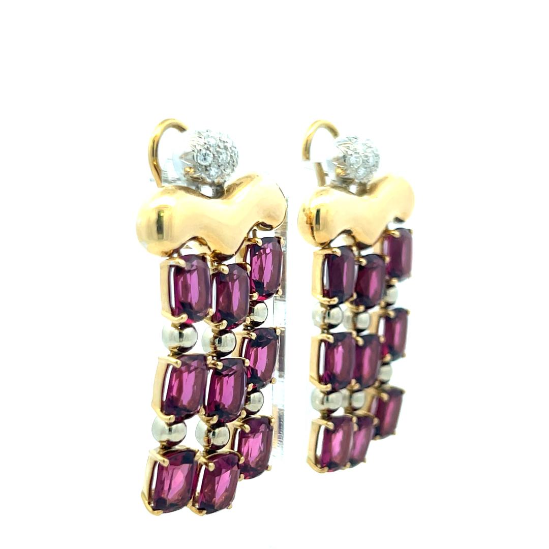 24,50 Karat A. Rube 0,30 Karat runder Brillantdiamant 18K YG baumelnde Ohrringe im Angebot 2