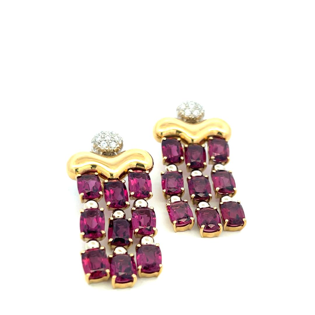 24,50 Karat A. Rube 0,30 Karat runder Brillantdiamant 18K YG baumelnde Ohrringe im Angebot 3