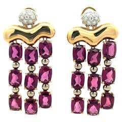 24,50 Karat A. Rube 0,30 Karat runder Brillantdiamant 18K YG baumelnde Ohrringe