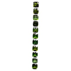 24,50 Quilates Turmalina Verde Cojín 11 Piezas Piedra tallada facetada Gema natural