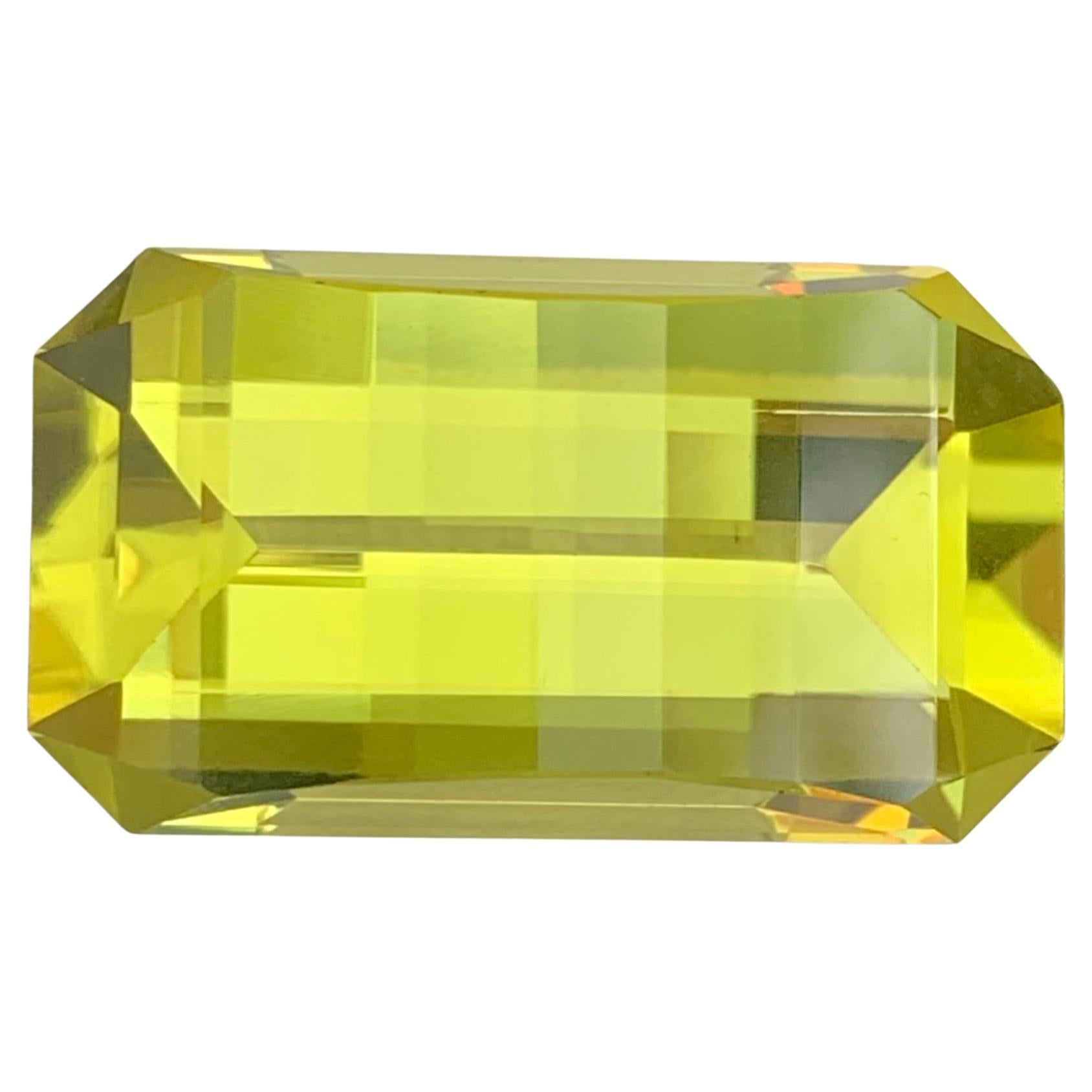 24.55 Carat Natural Loose Green Gold Lemon Quartz Pixel Cut Gemstone