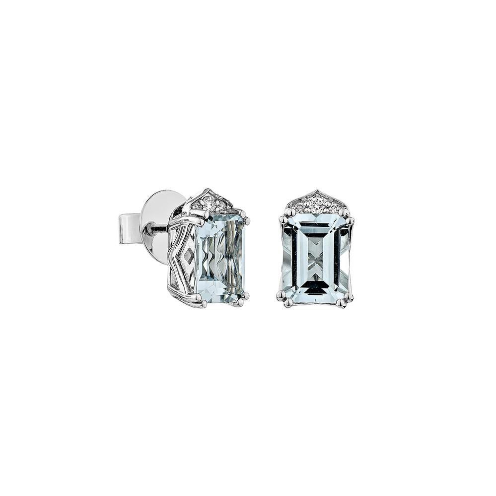 This collection features an array of Aquamarines with an icy blue hue that is as cool as it gets! Accented with Diamonds these Stud Earrings are made in white gold and present a classic yet elegant look.

Aquamarine Stud Earrings in 18Karat White