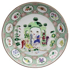 24,5CM Ca 1740 Plato Commande de porcelana china CORNELIS PRONK Patrón 'Arbour