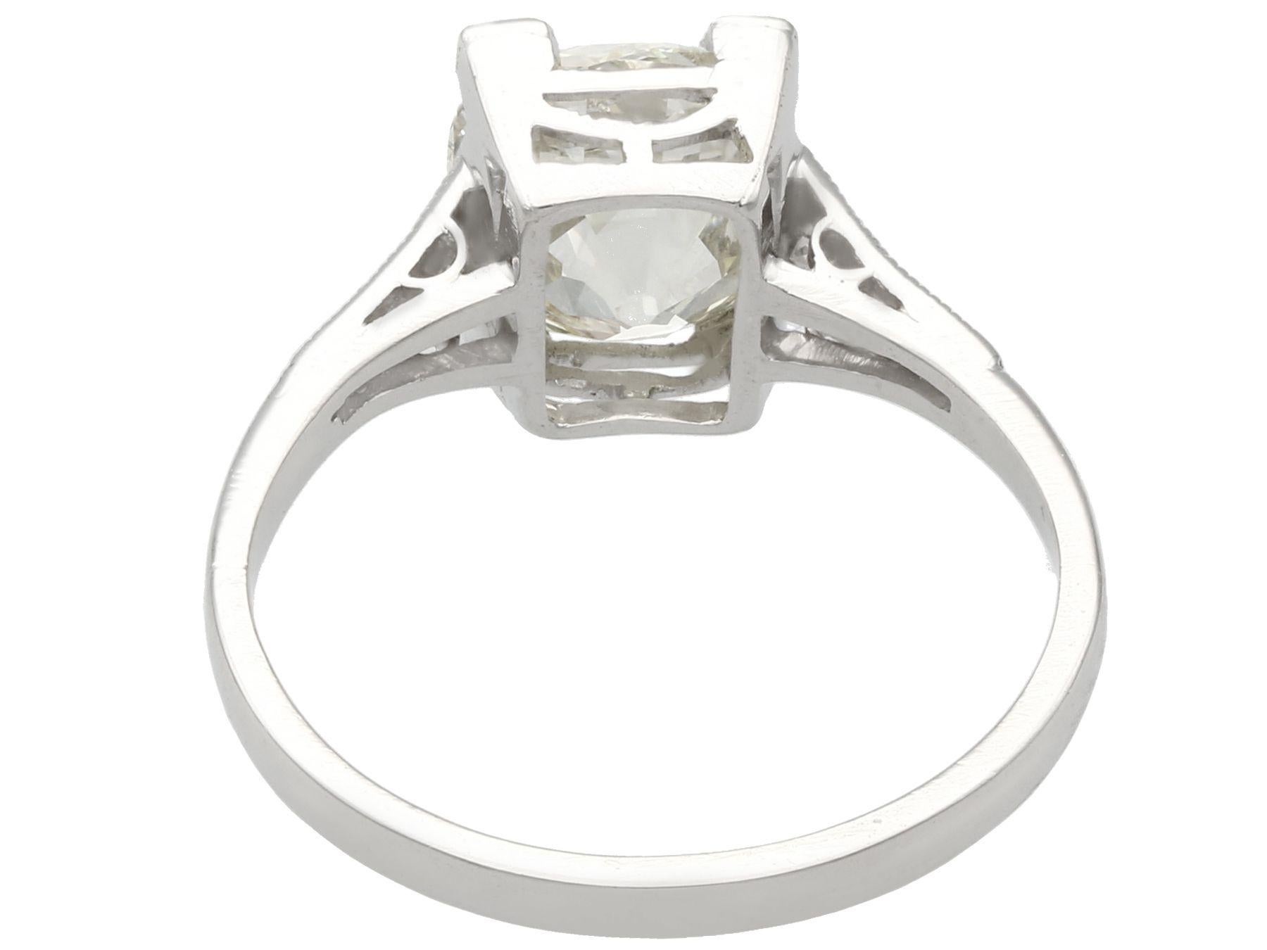 Old European Cut Antique 2.45 Carat Diamond and Platinum Solitaire Engagement Ring, Circa 1930