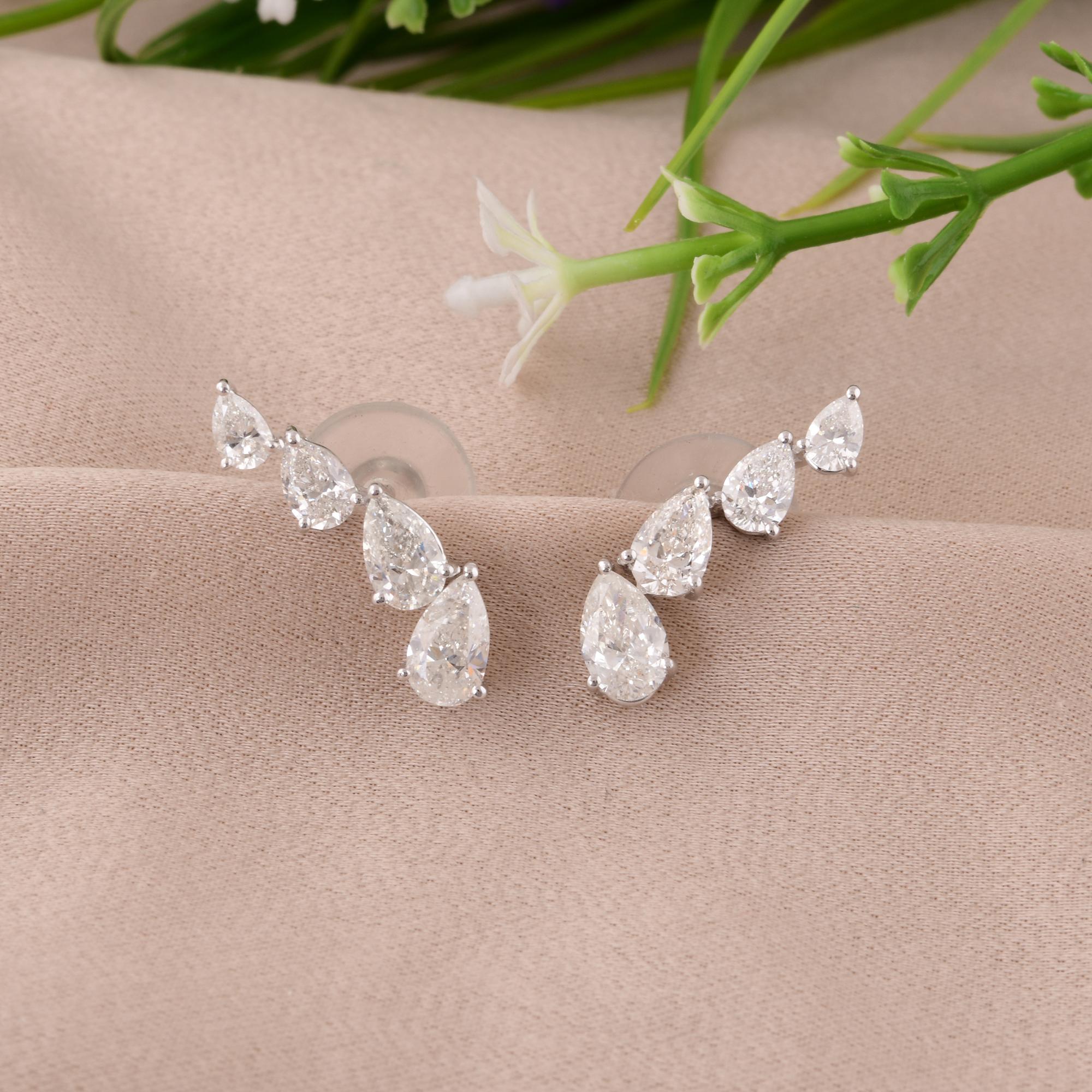 Orecchini con diamante naturale da 2,45 carati SI/H Oro bianco 18 carati Tutte le tariffe pagate In condizioni Nuovo in vendita a Diera, Dubai
