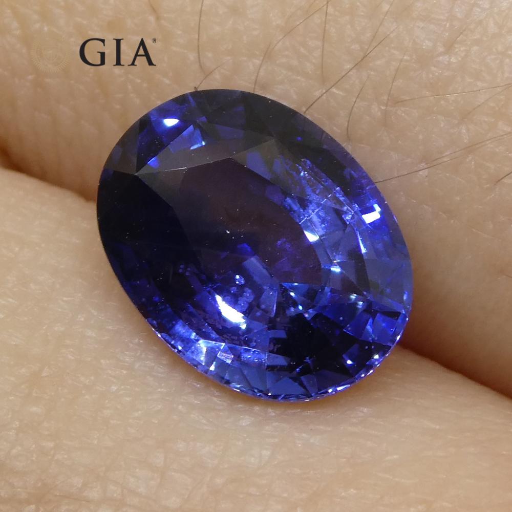 2.45ct Oval Blue Sapphire GIA Certified Sri Lanka For Sale 4