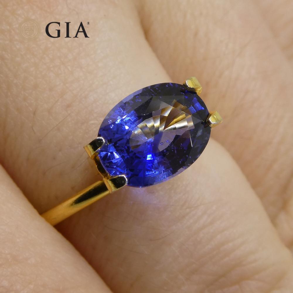 Women's or Men's 2.45ct Oval Blue Sapphire GIA Certified Sri Lanka For Sale