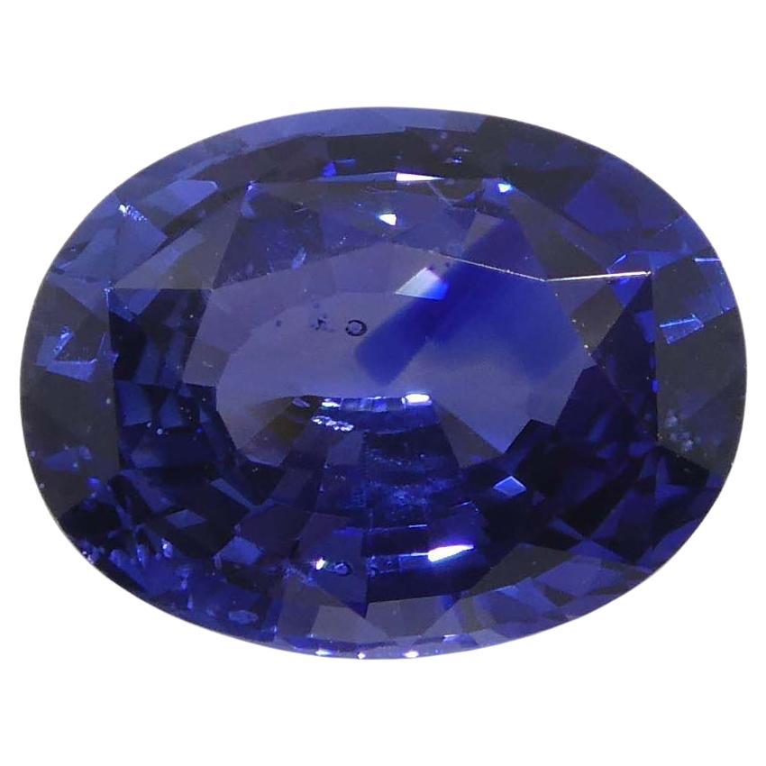Saphir bleu ovale certifié GIA du Sri Lanka de 2,45 carats
