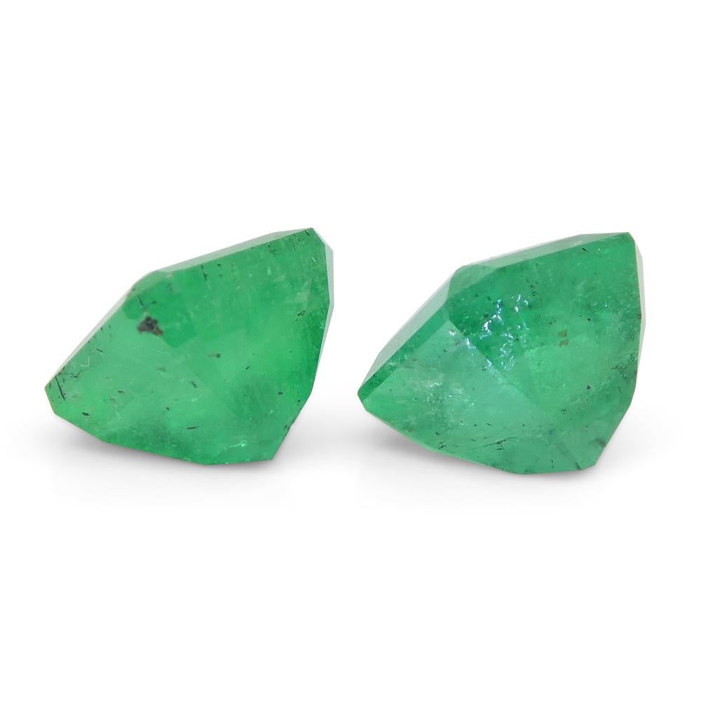 2.45ct Pair Square Green Emerald from Colombia 5