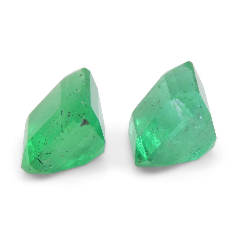 2.45ct Pair Square Green Emerald from Colombia 6