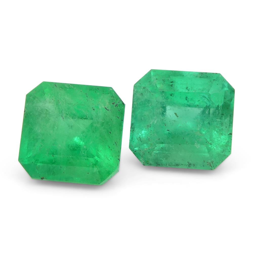 2.45ct Pair Square Green Emerald from Colombia 9